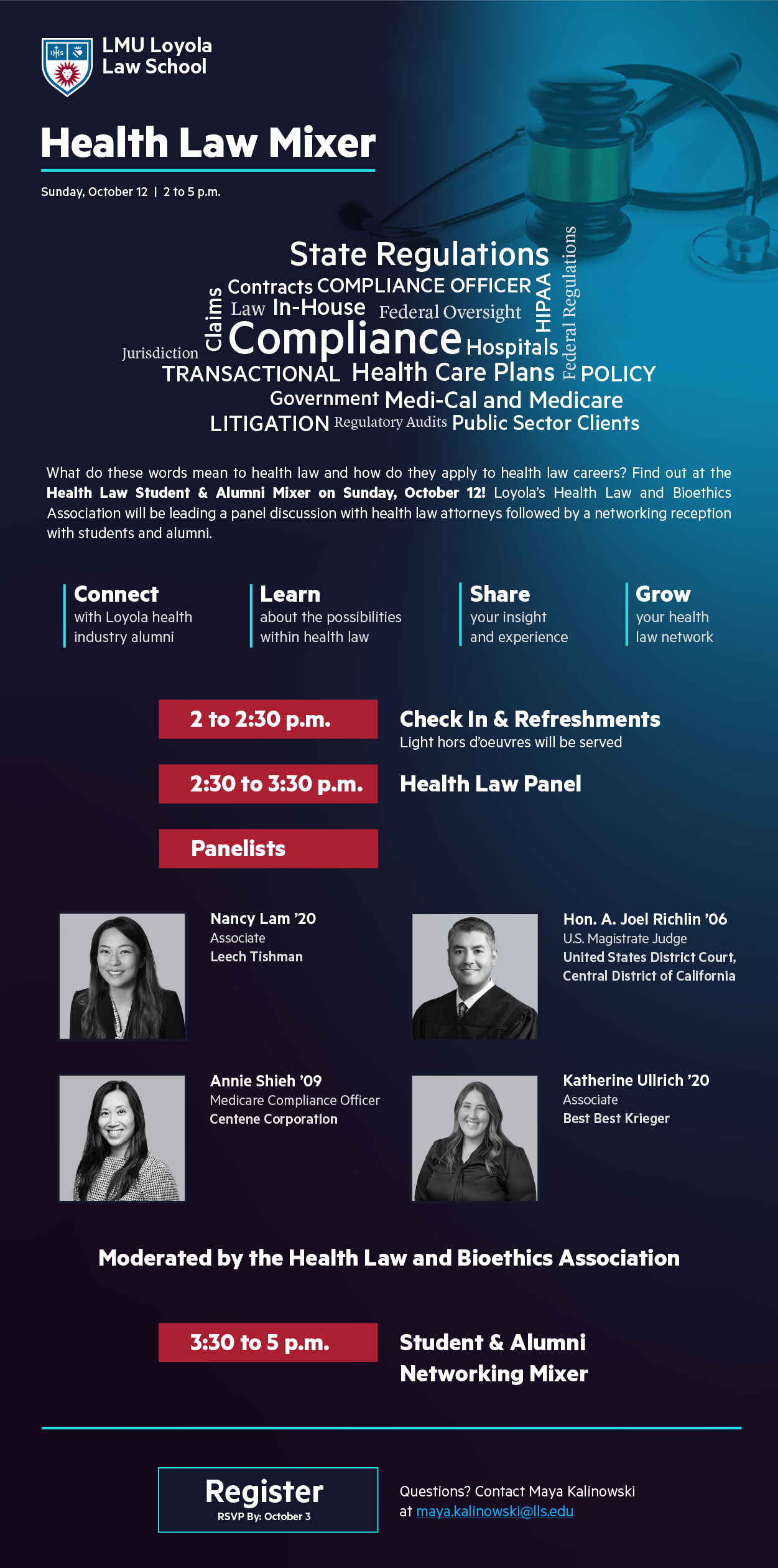Health Law Mixer on Oct. 12 from 2 - 5 p.m.